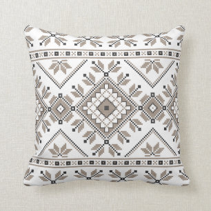 Beige Aztec stam- etniskt geometriskt mönster fö Kudde