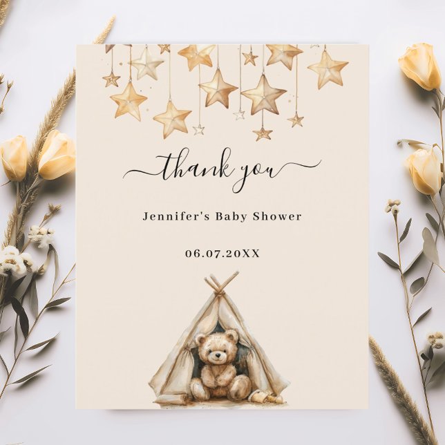 Beige babydusch i nalle tack vare ditt kort (Skapare uppladdad)