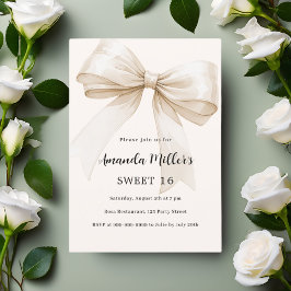 Beige båge elegant Sweet 16 lyx Inbjudningar