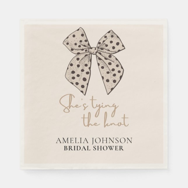 Beige båge Hon Gifter sig Möhippa Pappersservett (Framsidan)