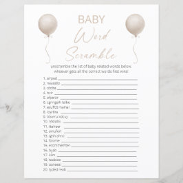 Beige Balloon Baby Shower Ord-skandalen