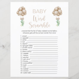 Beige Balloons Baby Shower Ord-skandalen
