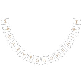 Beige Balloons Baby Shower Vimplar