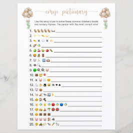 Beige Balloons Emoji Bokar Baby Shower Game