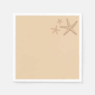 Beige Beach Themme Starfish Pappra Napkins Pappersservett