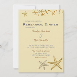 Beige Beach Themme Starfish Rehearsine Dor Inbjudningar