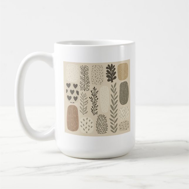 beige bild mugg. kaffemugg (Vänster)