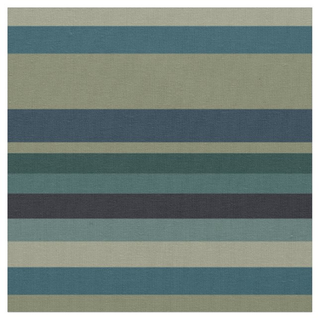 Beige, blå, gröna och svarta ränder tyg (Närbild)
