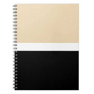 Beige Black Abstrakt Rand Anteckningsbok