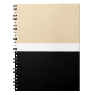 Beige Black Abstrakt Rand Anteckningsbok