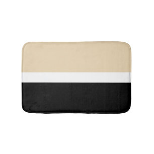 Beige Black Abstrakt Rand Badrumsmatta