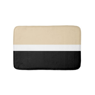 Beige Black Abstrakt Rand Badrumsmatta
