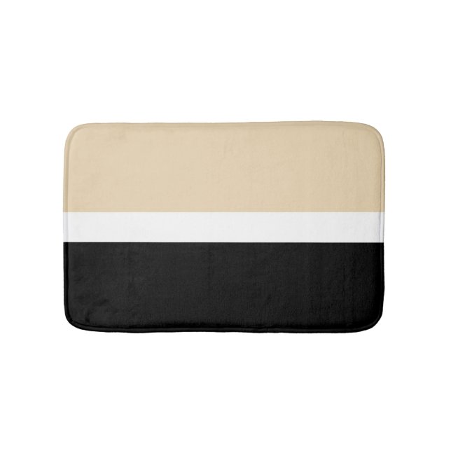 Beige Black Abstrakt Rand Badrumsmatta (Framsidan)
