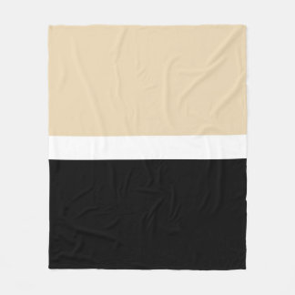 Beige Black Abstrakt Rand Fleecefilt