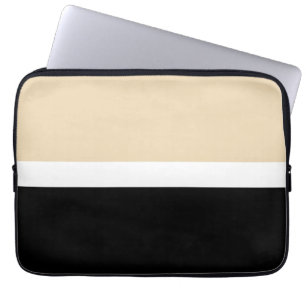 Beige Black Abstrakt Rand Laptop Fodral