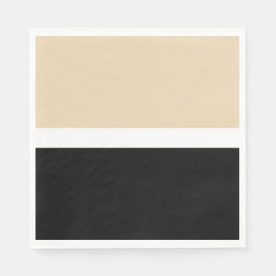 Beige Black Abstrakt Rand Pappersservett
