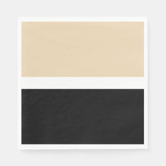 Beige Black Abstrakt Rand Pappersservett