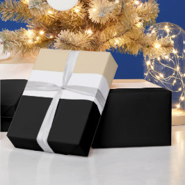 Beige Black Abstrakt Rand Presentpapper