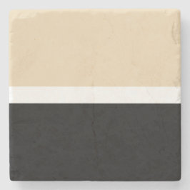 Beige Black Abstrakt Rand Stenunderlägg