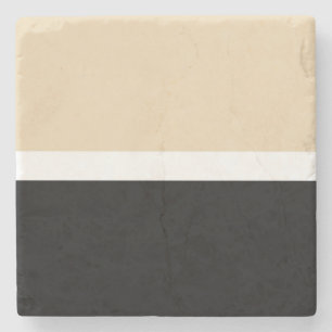 Beige Black Abstrakt Rand Stenunderlägg