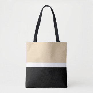 Beige Black Abstrakt Rand Tygkasse