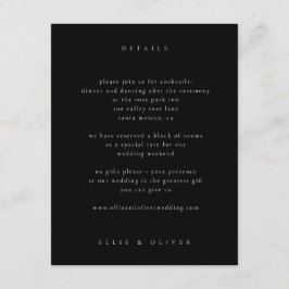 Beige & Black Boho Photo Bröllop Modern Tilläggskort