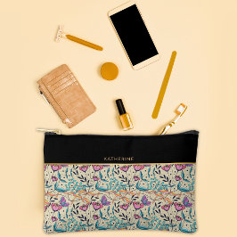 Beige Black Flowers Pattern Pretty Girly Trendy