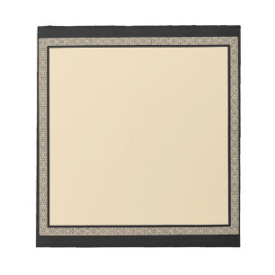 Beige & Black Geometric Gräns Anteckningsblock