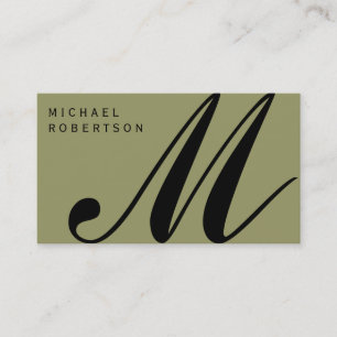 Beige Black Monogram - minimalt Affärskort Visitkort