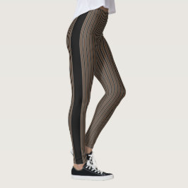 Beige & Black Rand Leggings