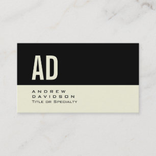Beige Black Rand Monogram Snyggt Affärskort Visitkort