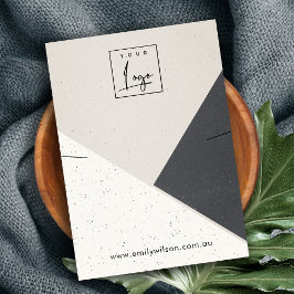 Beige Black White Ceramic Necklace Visning Logotyp Visitkort