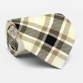 Beige, Black, White Tartan Play Mönster Slips