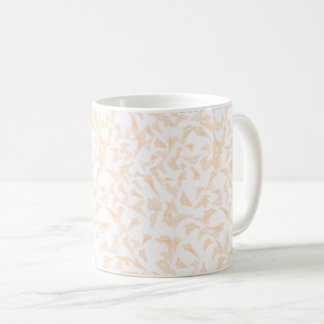 Beige blad mönster kaffekopp (Framsida höger)