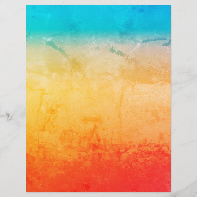  beige blått mjukt, suddigt  korallött reklamblad (Framsidan)