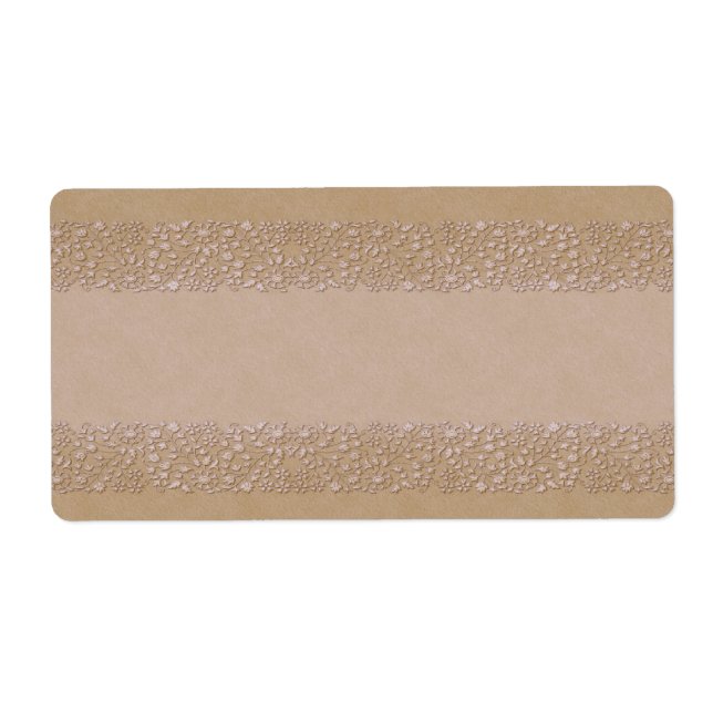 Beige Blommigt Apothecary Label Fraktsedel (Framsidan)