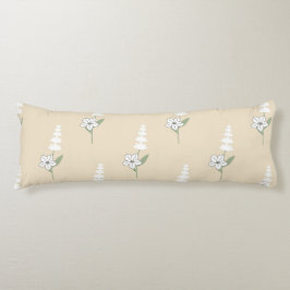 Beige Blommigt Bohemian Botanical Mönster Kroppskudde