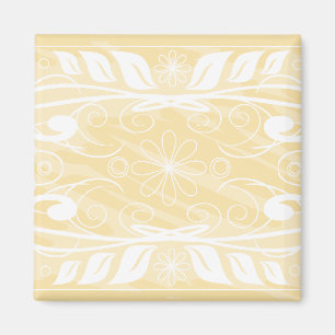 beige blommor magnet