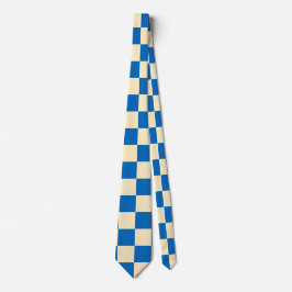 Beige + Blue Check Checkerboard Mönster Slips