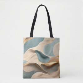 Beige blue grönt modern stil-våg tygkasse