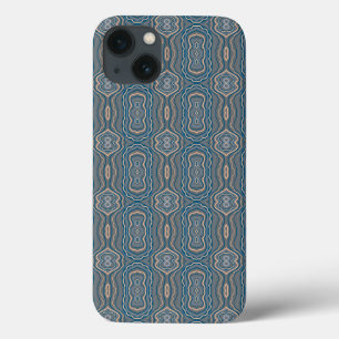 Beige Blue- och Grått alternerande Mönster design