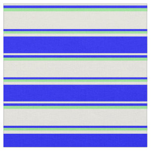 Beige, Blue och Ljust grönt Färgad Rand Tyg