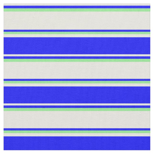 Beige, Blue och Ljust grönt Färgad Rand Tyg (Närbild)