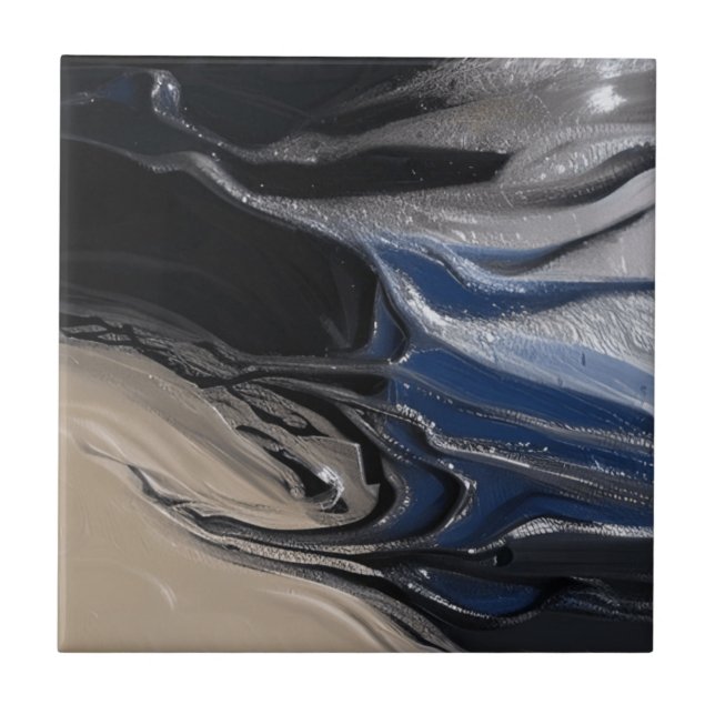 Beige Blue Relief Stones Ceramic Tile Kakelplatta (Framsidan)