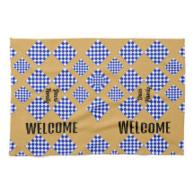 Beige Blue White Checkered