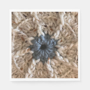 Beige Blue Yarn Photo Knitting Party Crochet Pappersservett