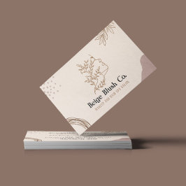 Beige Blush Beauty Feminint Boutique Smink Visitkort