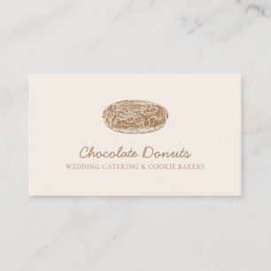 Beige Blush Hemmagjord Chokladdonut Logotyp Visitkort