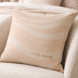 Beige Blush Ripple Throw Pillow Kudde