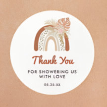 Beige Bohemian Tack Favor Baby Shower